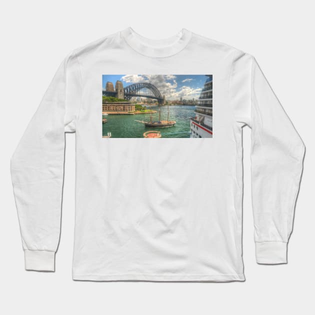 Big ship & little ship on our beautiful harbour Long Sleeve T-Shirt by Michaelm43